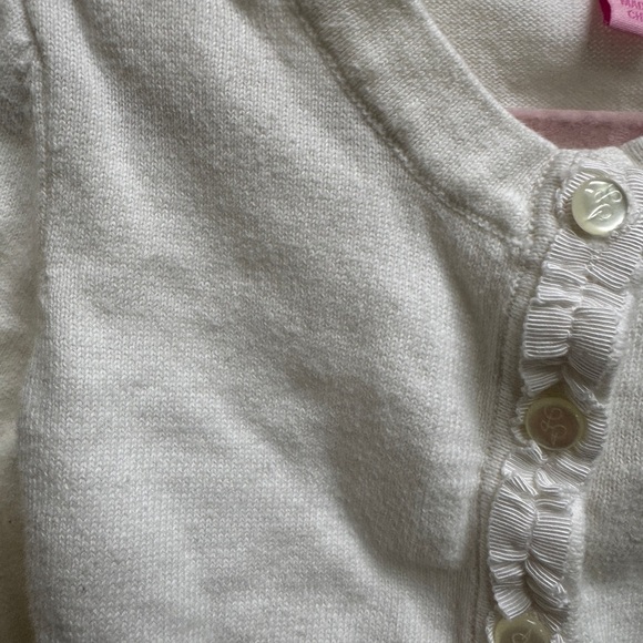 Lilly Pulitzer Girls 2T - 2-3 Cream Off White Kids Button Down Sweater Cardigan - Picture 2 of 5